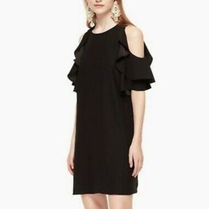 Kate Spade Black Ruffle Cold Shoulder Mini Dress